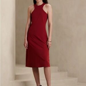 Banana Republic Factory Red Midi Dress NWT